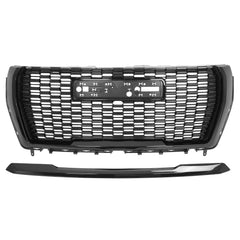 Smooth black front grille and grill cover molded decoration Fit for 2021/2022/2023 GMC Yukon Denali
