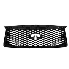 For 2018/2019/2020/2021 INFINITI QX80 Front Upper Grille Gloss Black W/ Camera Hole Grill