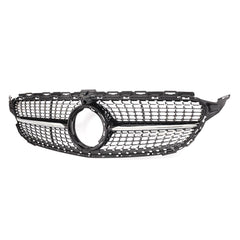 Front Grill Diamond Grille Black w/camera Hole Fit For W205 C-CLASS 2019/2020/2021