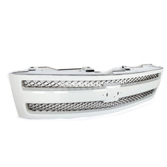 Front Grille For 2007-2013 Chevrolet Silverado 1500 Summit White w/Chrome Insert