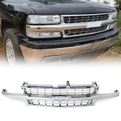 Front Grille For 1999-2002 Chevy Silverado 1500 2000-2006 Tahoe/Suburban Chrome