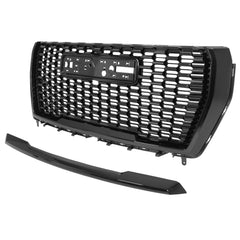 Smooth black front grille and grill cover molded decoration Fit for 2021/2022/2023 GMC Yukon Denali