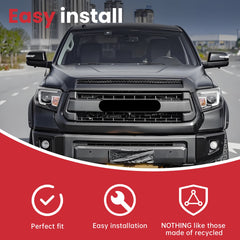 Front Upper Hood Bulge Molding Matte Fit For 2014-2021 Toyota Tundra Black