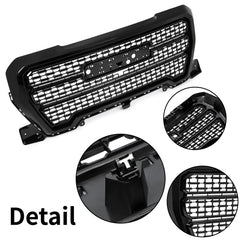 Gloss Black Front Upper Grille ABS Grill For GMC Sierra 1500 Denali 2019-2021