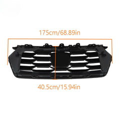 Front Grille Fit For 2023-2024 Honda Pilot Gloss Black Plastic W/Chrome Trim
