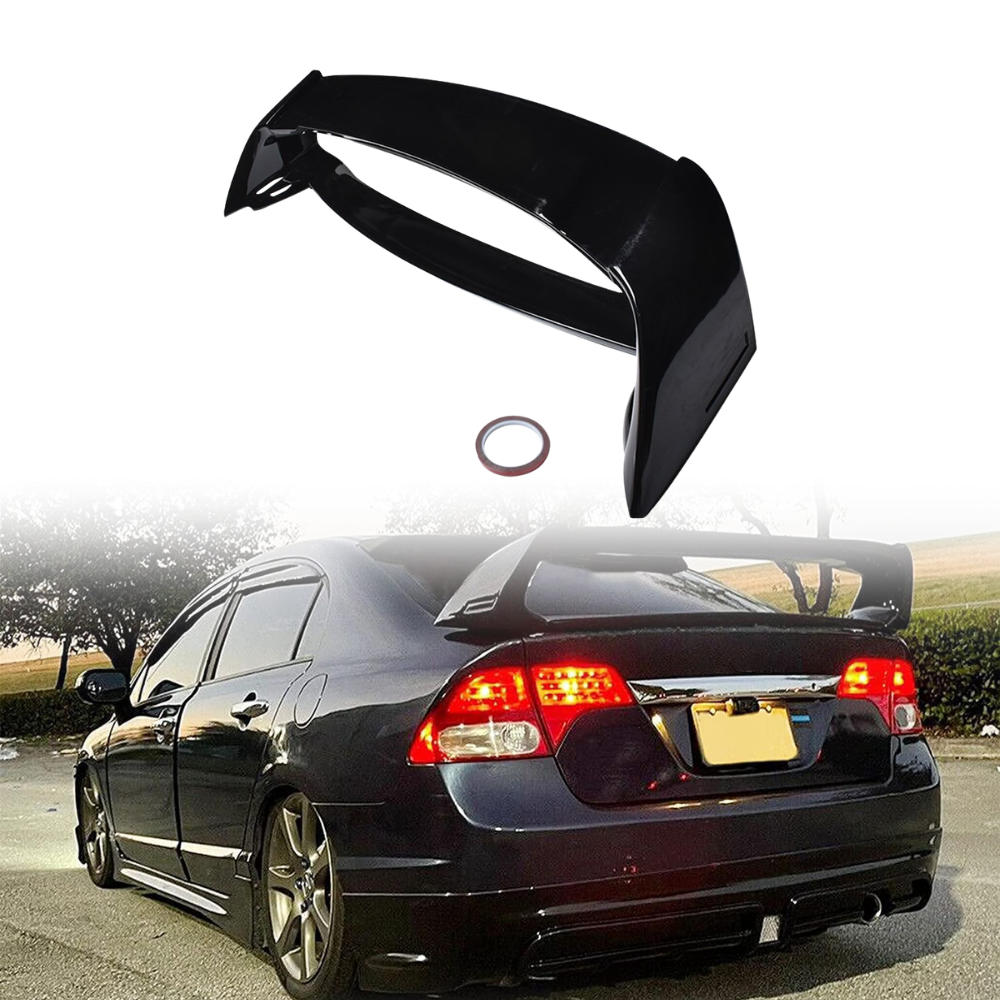 Gloss Black Mugen Style Trunk Wing Spoiler For Civic 4DR 2006-2011 Sedan