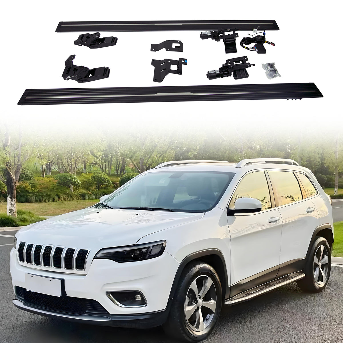 Deployable Electric Running Board Side Steps fit for JEEP CHEROKEE 2018-2022 with side skits