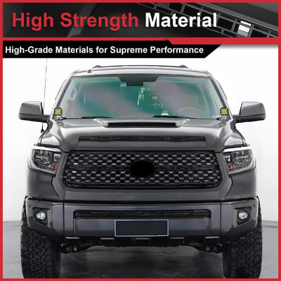Fit For 2014-2020 Toyota Tundra New Black Front Grille & Hood Bulge Molding Set