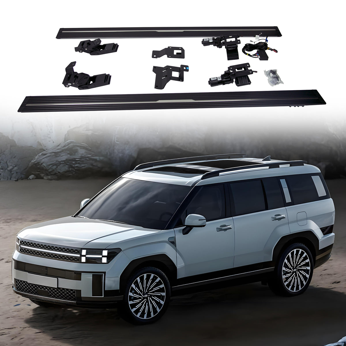 Deployable Electric Running Board Side Steps fit for HYUNDAI Santa Fe 2024