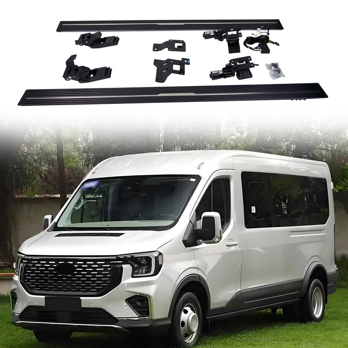 Deployable Electric Running Board Side Steps fit for FORD TRANSIT T8 Wheelbase and Roof Height 2024 2025