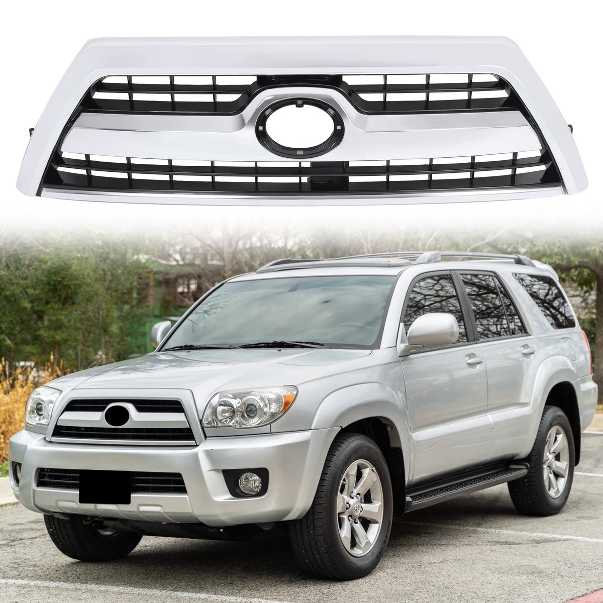 Front Grille Chrome/Black Fit Toyota 4Runner SR5 Sport Model 2006 2007 2008 2009