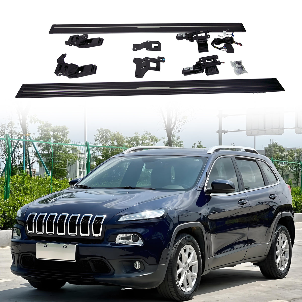 Deployable Electric Running Board Side Steps fit for JEEP CHEROKEE 2016 2017 with side skits