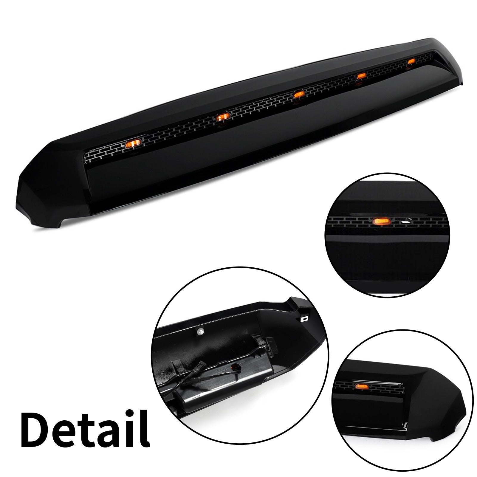 For 2014-2021 Toyota Tundra Front Upper Hood Bulge Molding W/ Light Gloss Black