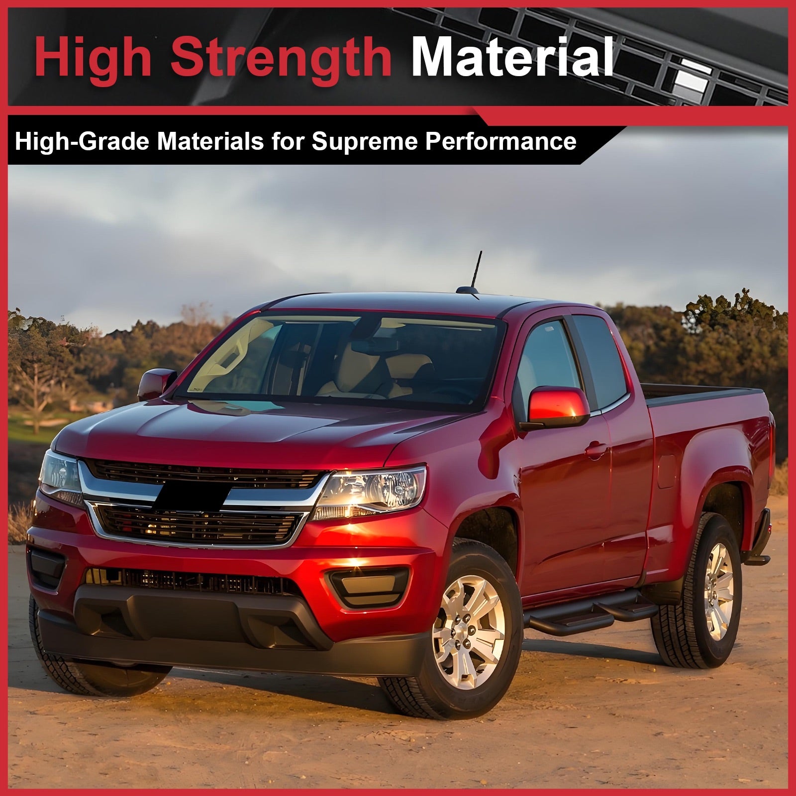 For 2015-2020 Chevrolet Colorado Front Bumper Upper Grille Black Chrome Grill