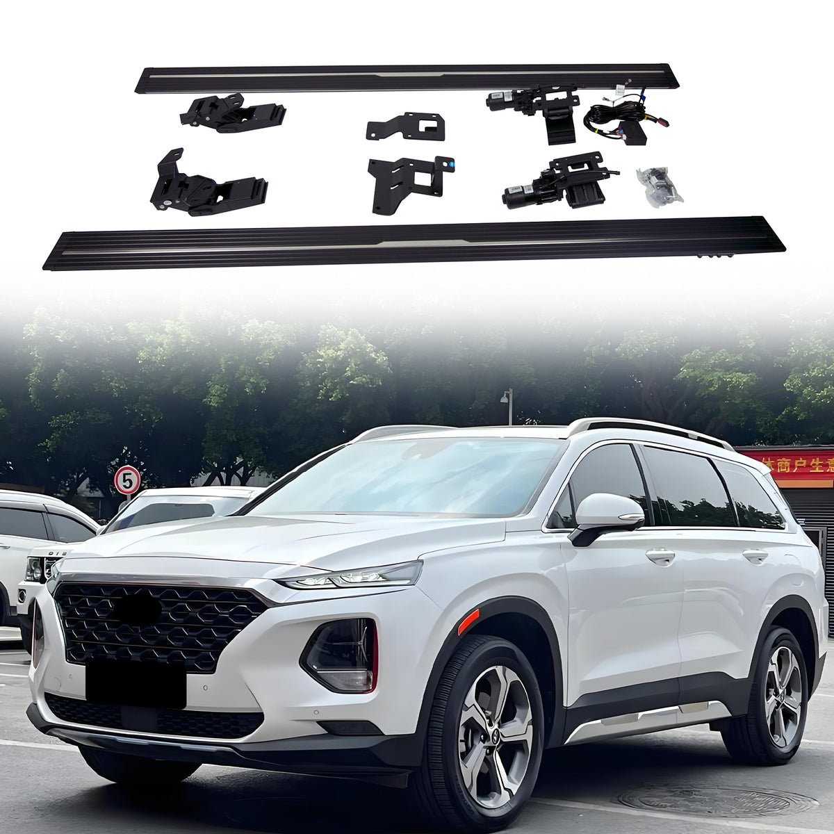 Deployable Electric Running Board Side Steps fit for HYUNDAI Santa Fe IX45 2019-2023