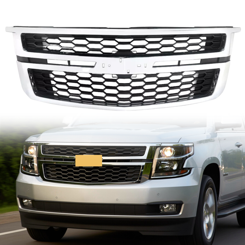 Front Grille For 2015-2020 Chevrolet Chevy Tahoe Suburban (Chrome)