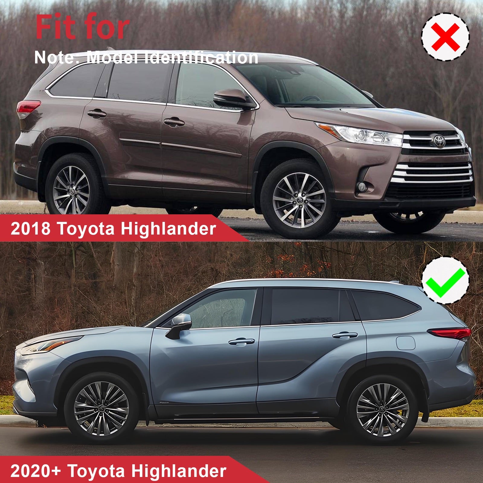 Running Boards Side Steps Nerf Bar Set For 2020 2021 2022 2023 Toyota Highlander