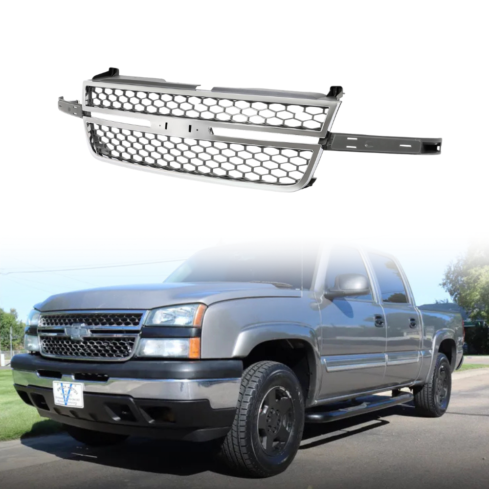 Chrome Grille Honeycomb Style Grill For Silverado 1500 2500 3500 HD Pickup 03-07