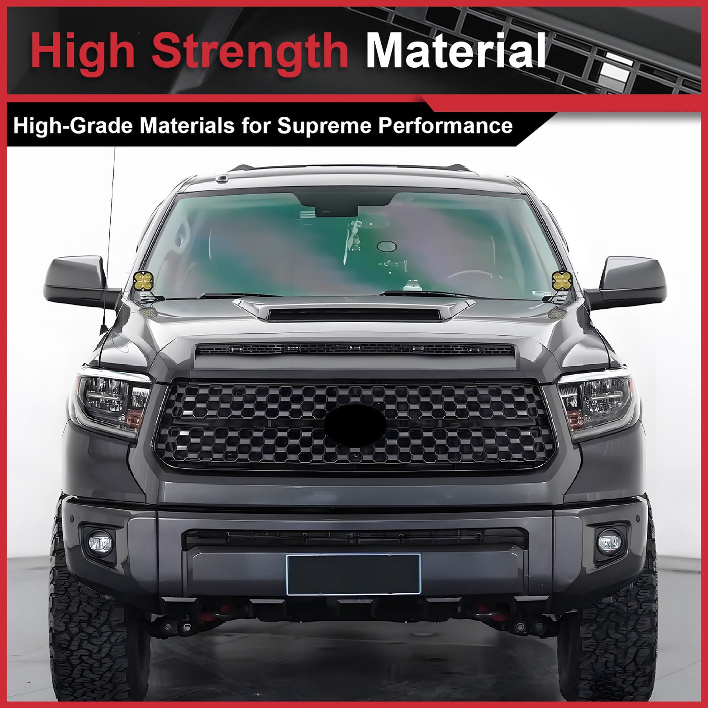 For Toyota Tundra 2014-2021 Glossy Black Front Upper Grille Hood Bulge Scoop