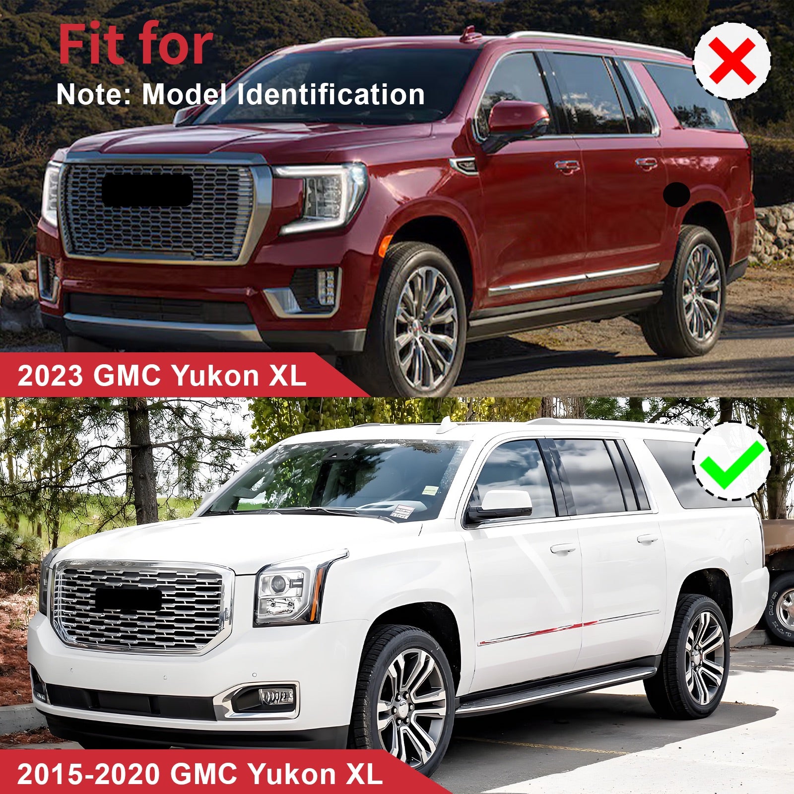 Chrome Front Upper Grille Mesh Grill For GMC Yukon/ Yukon XL Denali Style 15-20