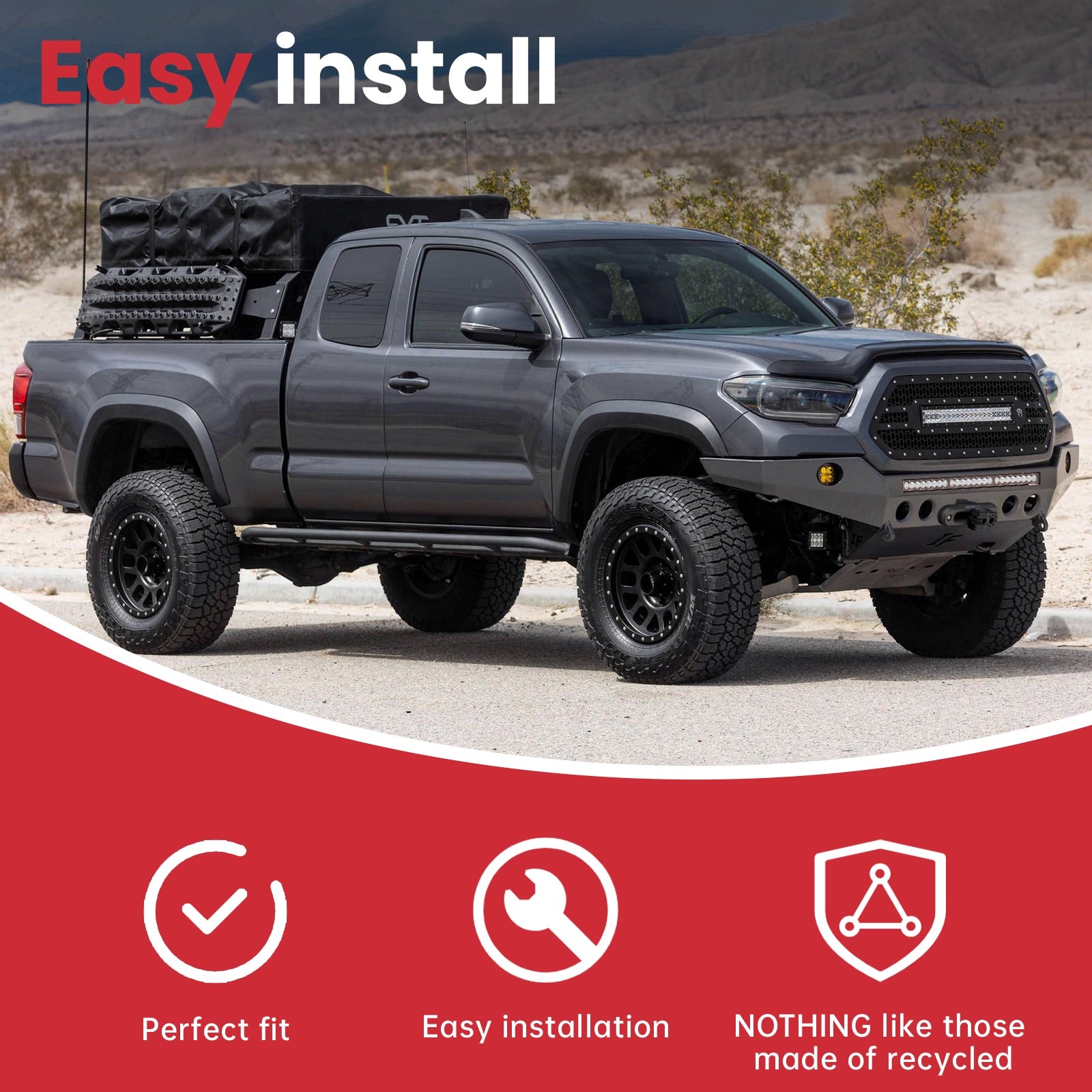For Toyota Tacoma 2016/2017/2018/2019/2020/2021/2022/2023 Grill 1H5 Cement Grey Outer Frame Surround & Bracket