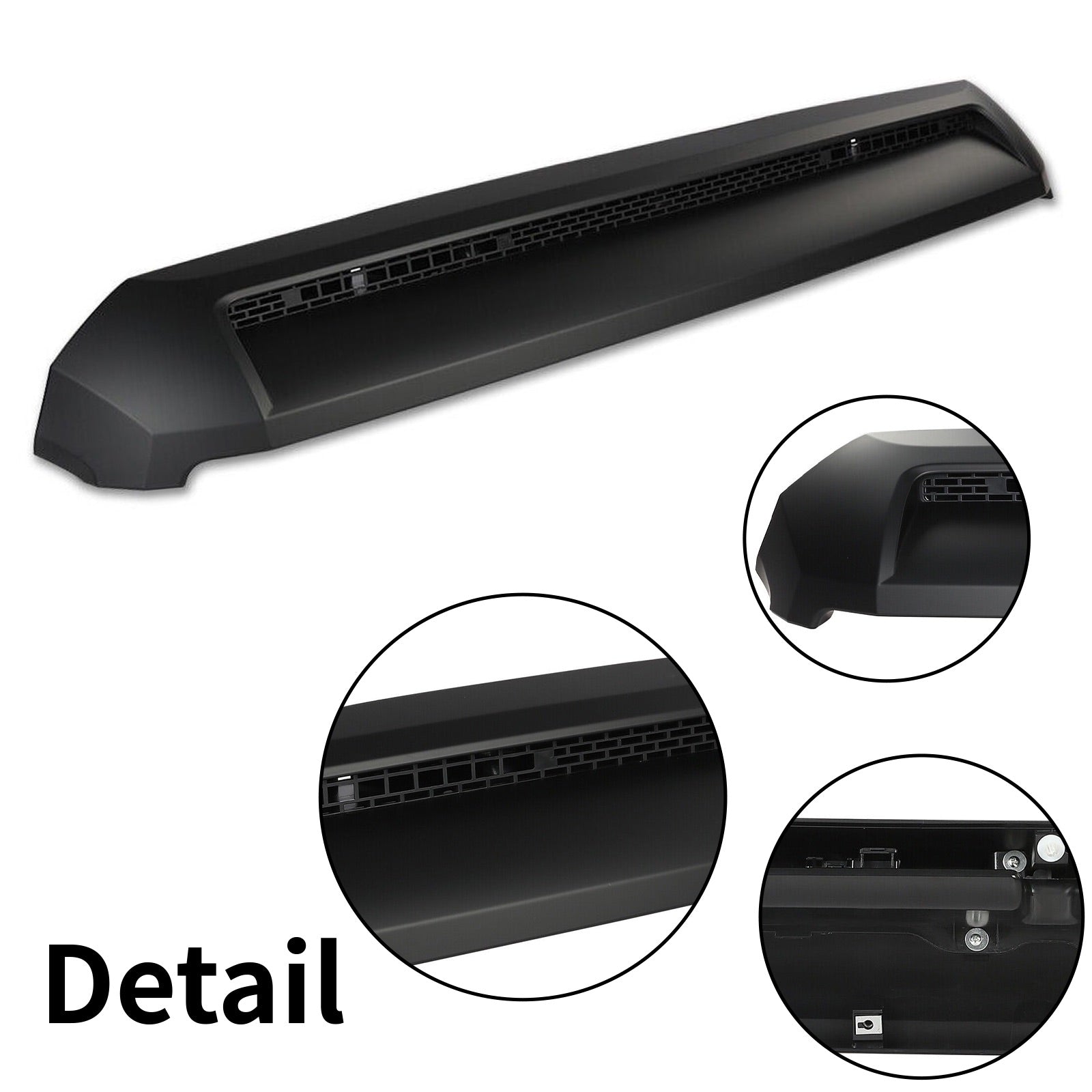 Front Upper Hood Bulge Molding Matte Fit For 2014-2021 Toyota Tundra Black