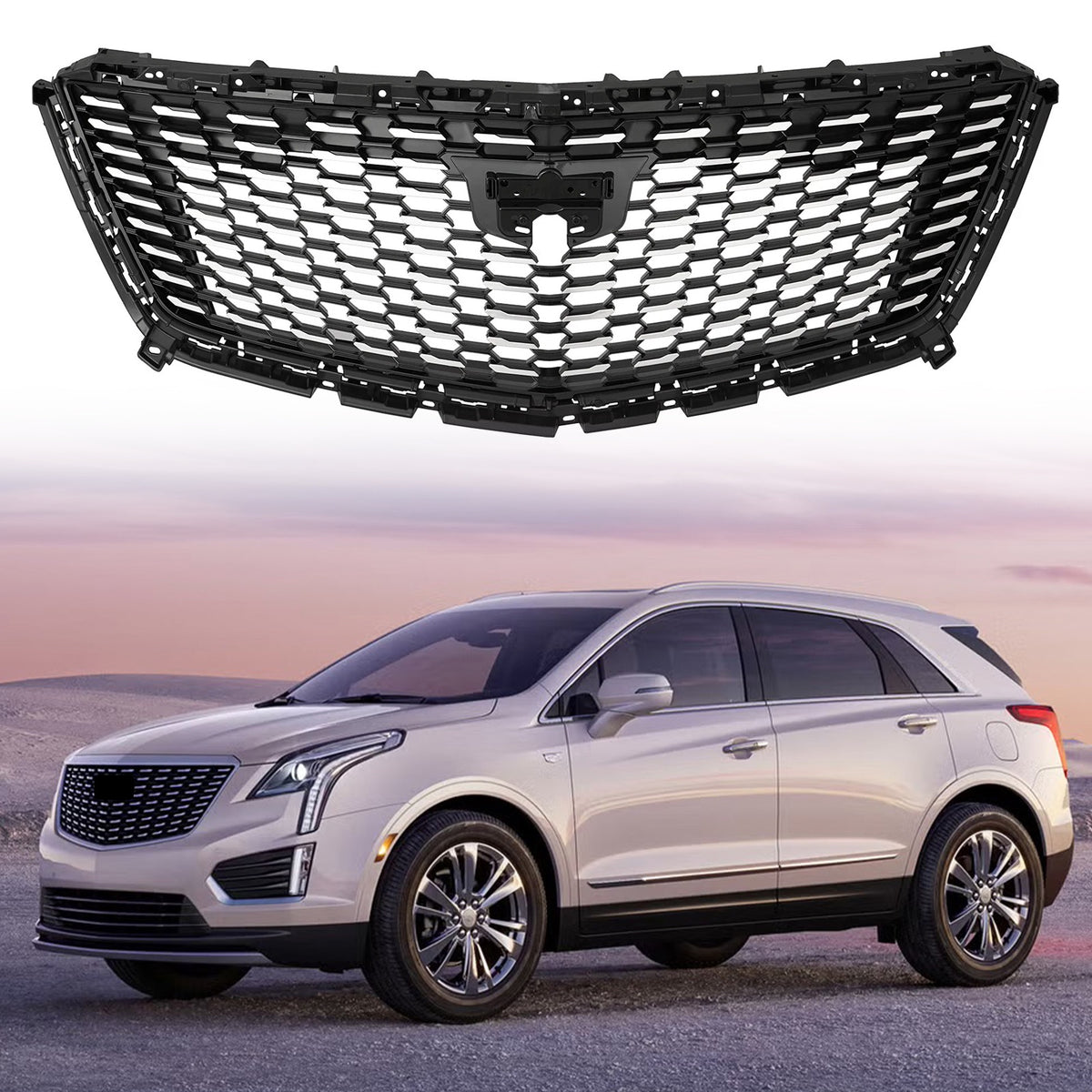 For Cadillac XT5 2016 2017 2018-2023 2020 Silver Front Grille Grill