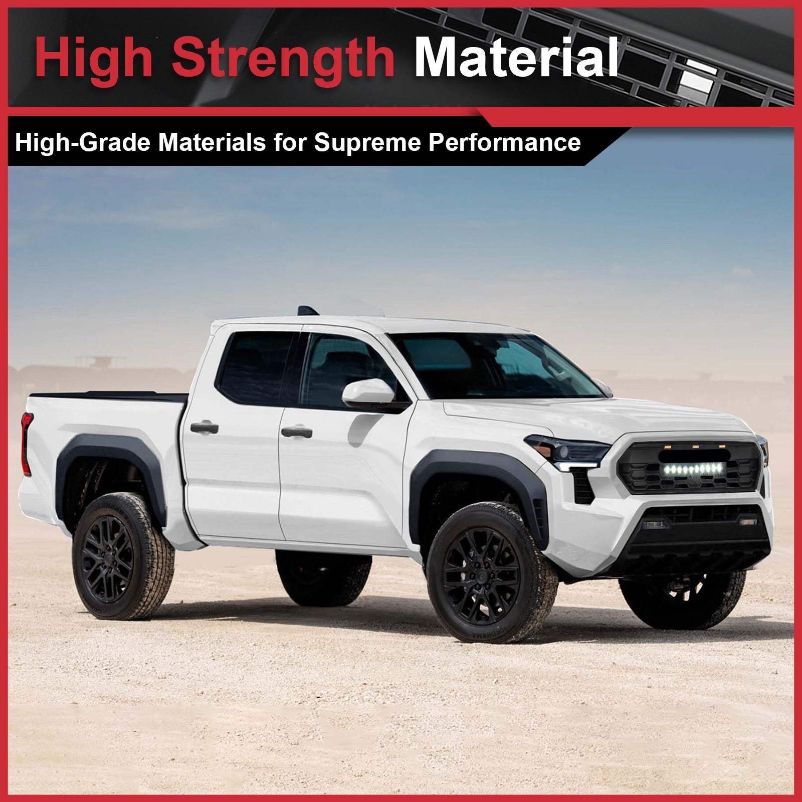 For Toyota Tacoma 2024-2025 Front Bumper Grille Grill With Led & Light Bar