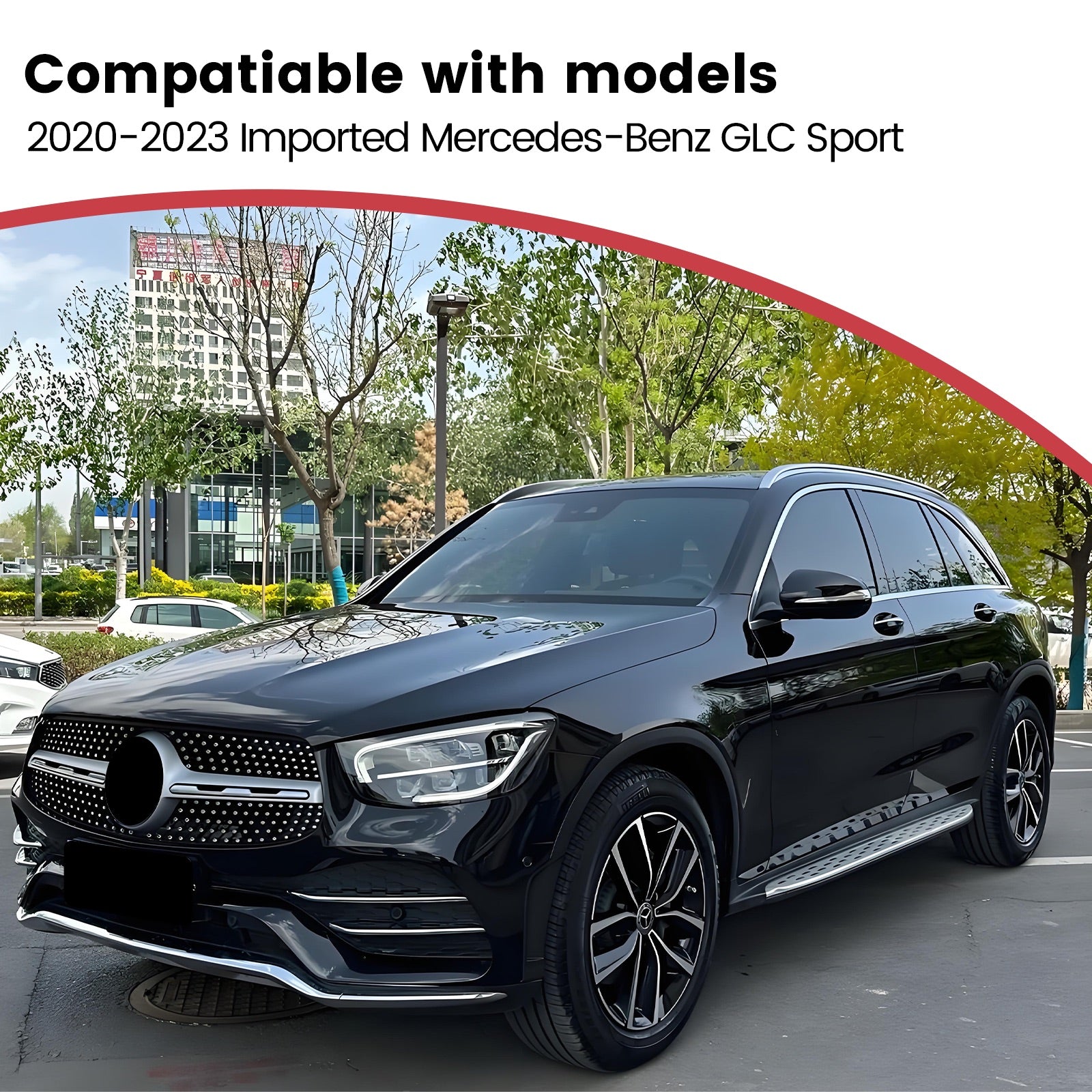 Deployable Electric Running Board Side Steps fit for Benz GLC sport  2020 2021 2022 2023