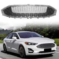 For 2019 2020 Ford Fusion Front Upper Bumper Grille Chrome Honeycomb Mesh Grill
