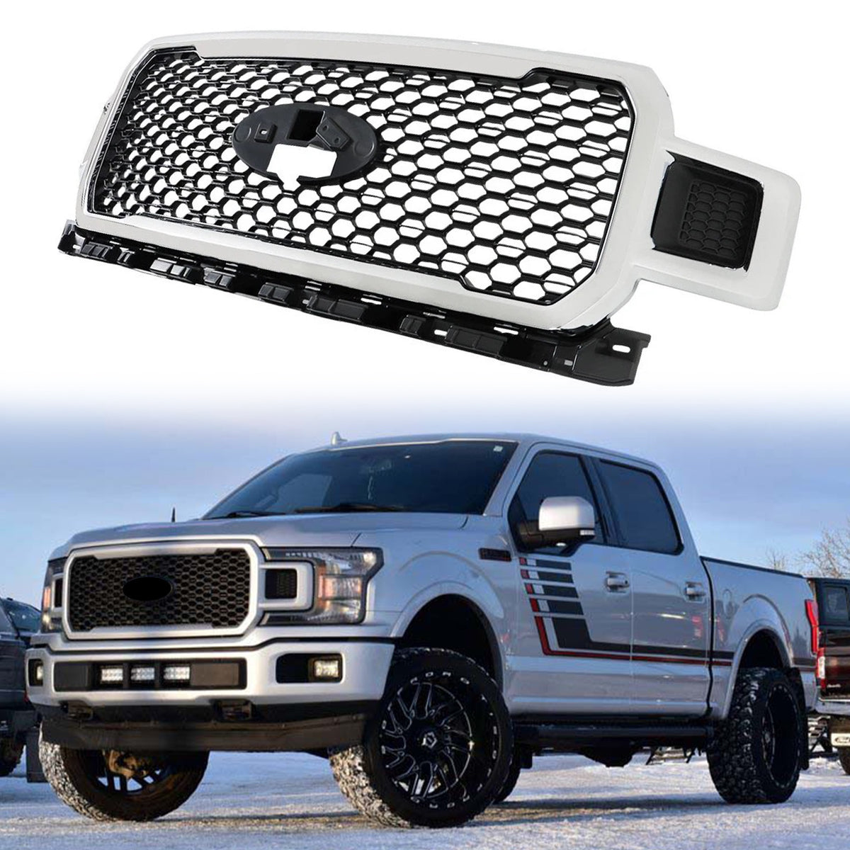 JL3Z8200SF Front Radiator Grille Grill Assembly Chrome For 2018/2019/2020 Ford F-150
