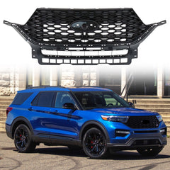 Fit Ford Explorer ST Front Bumper Upper Grille Grill Gloss Black 2020/2021/2022 New