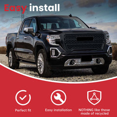 Gloss Black Front Upper Grille ABS Grill For GMC Sierra 1500 Denali 2019-2021