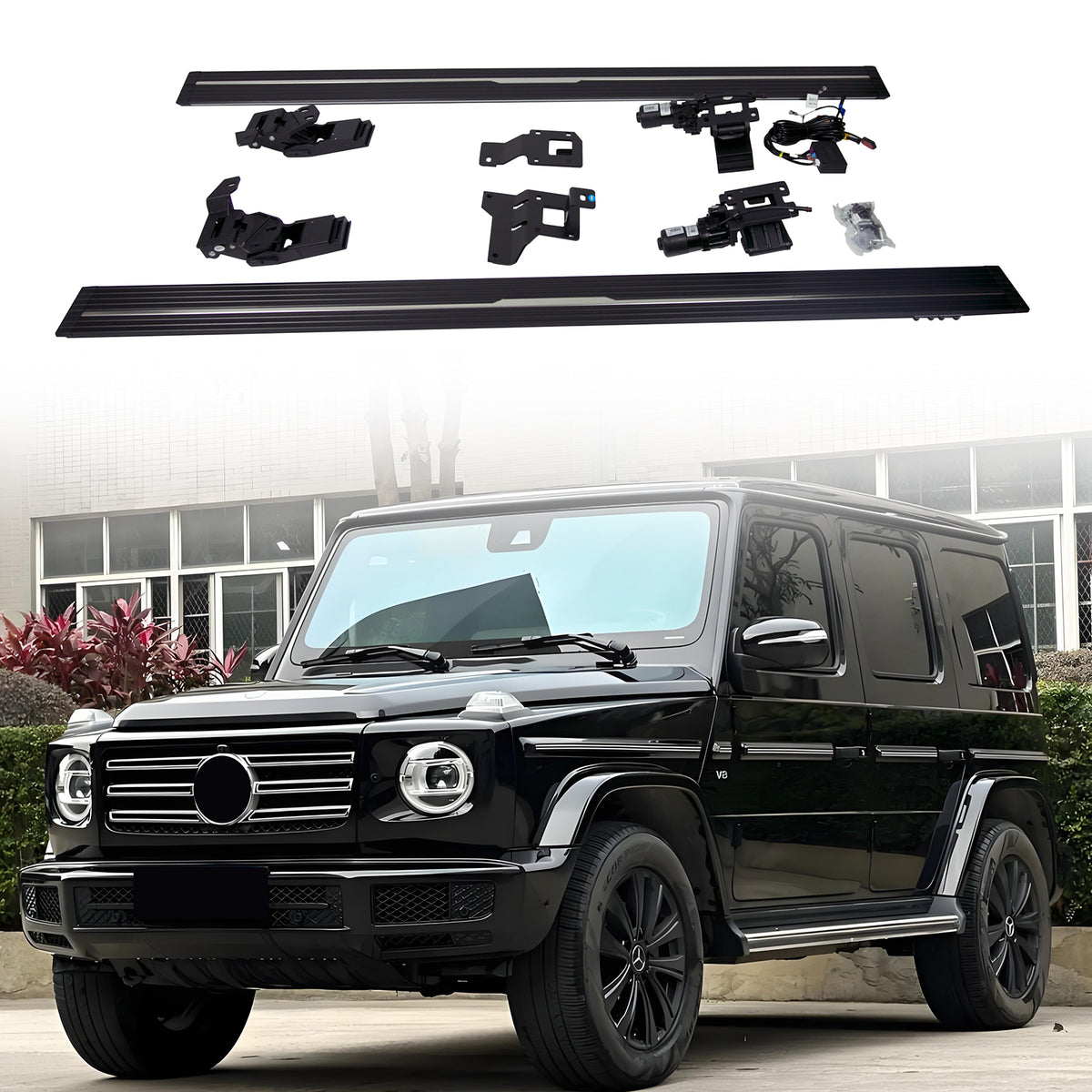 Deployable Electric Running Board Side Steps fit for Benz G500 (G63AMG) 2019 2020 2021 2022 2023 with original fixed side steps
