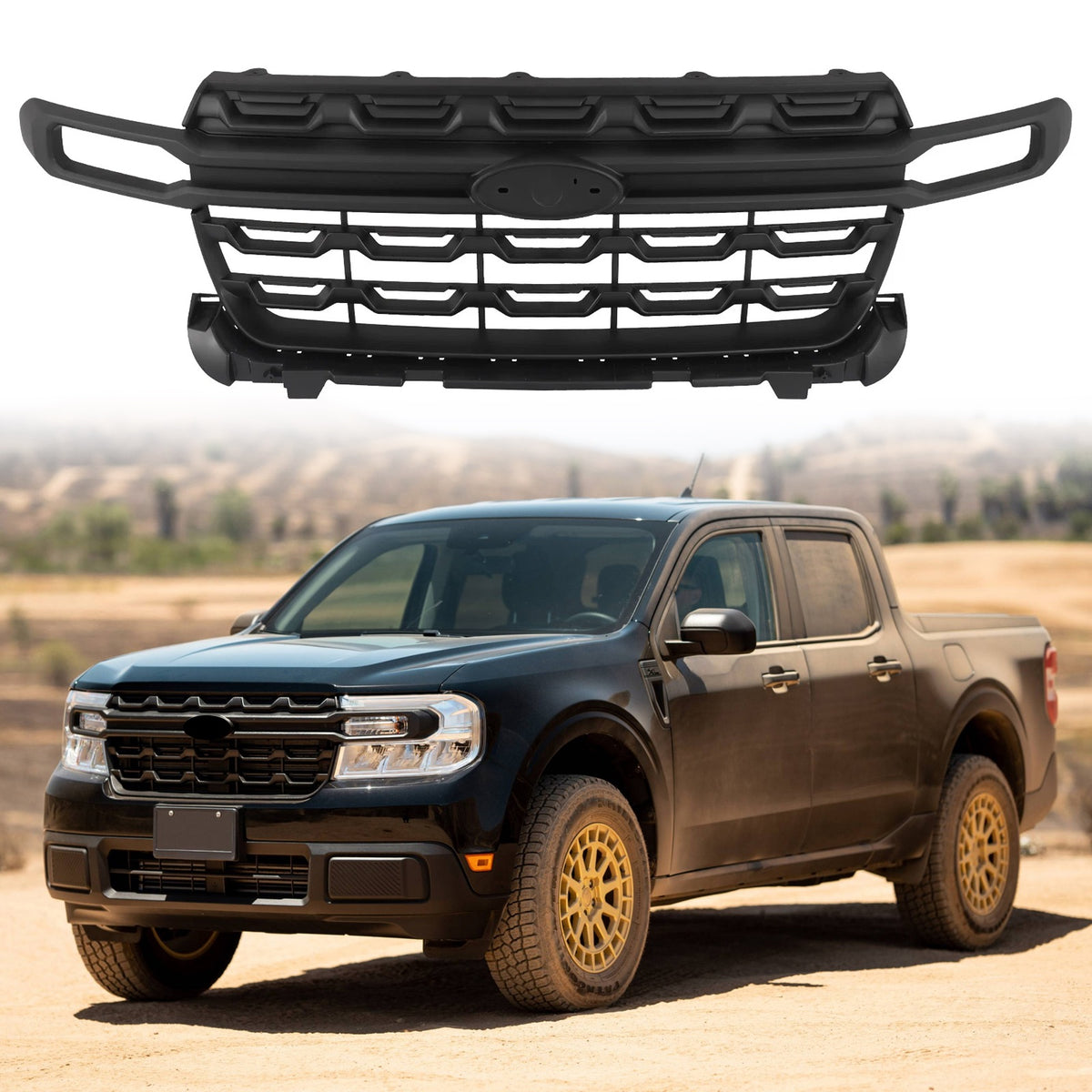 For 2022-2023 Ford Maverick Front Grille Grill Assembly Matte Black NZ6Z8200AA