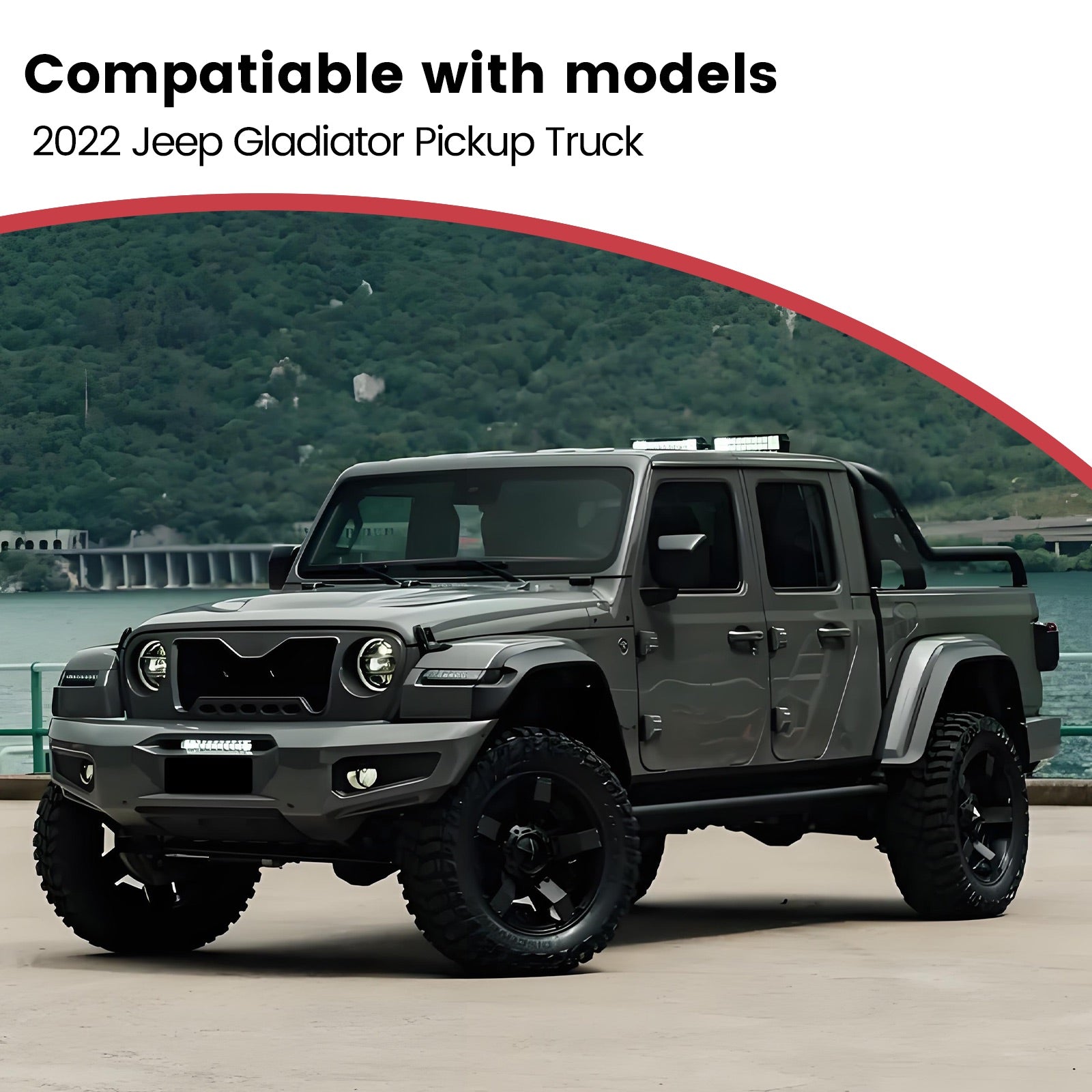 Deployable Electric Running Board Side Steps fit for JEEP GLADIATOR 2022 2023 with side skirt