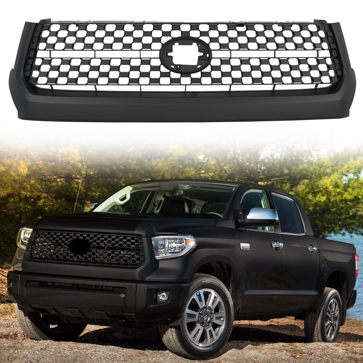 For 2014/2015/2016/2017/2018/2019/2020 Toyota Tundra Front Grille Matte black Bumper Grille Replacement