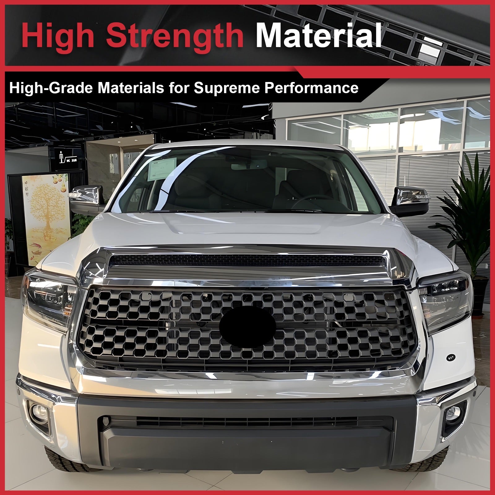 Fit For Toyota Tundra 2014-2021 Front Upper Hood Bulge Molding Grille Trim