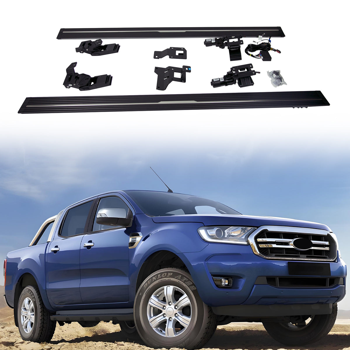 Deployable Electric Running Board Side Steps fit for FORD RANGER T6 2015-2019 (6 Supports)