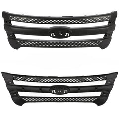 HECASA Front Bumper Upper Grille Black Grill For Ford Explorer 2011/2012/2013/2014/2015