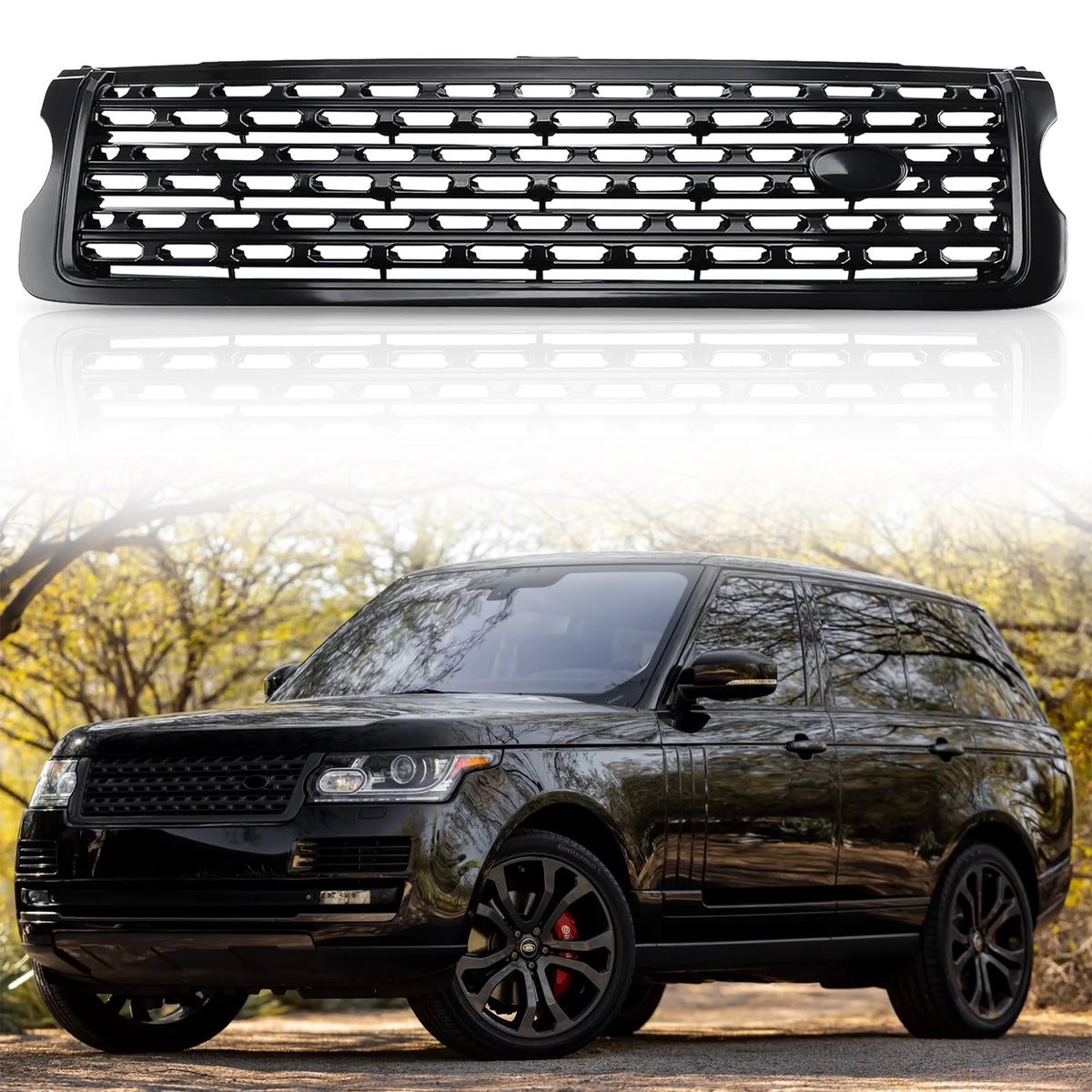 Front Black Grille Grill For 2013/2014/2015/2016/2017 Land Rover Range Rover Gloss LR052715