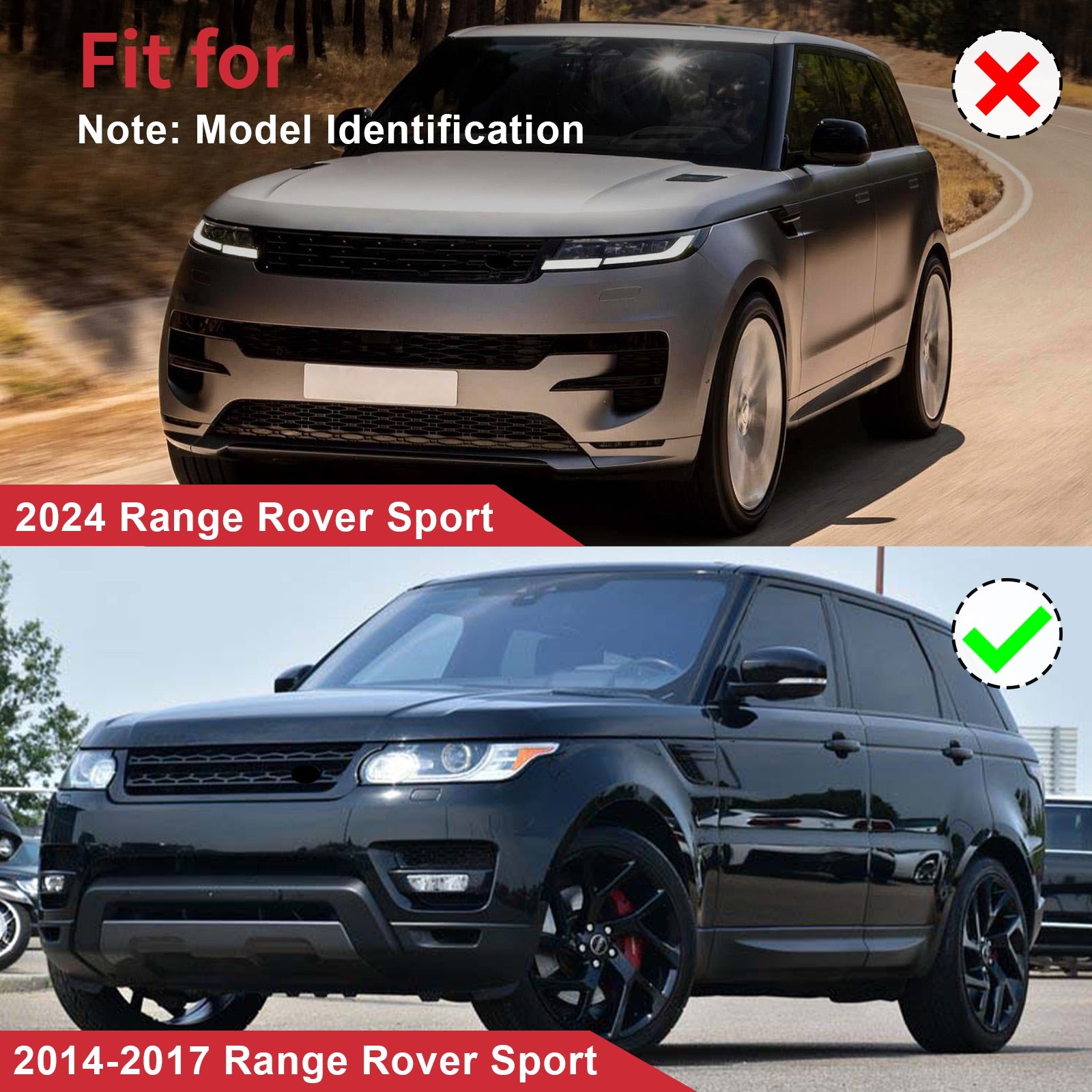 For 2014-2017 Range Rover Sport LR054767 Front Hood Center Black Mesh Grille