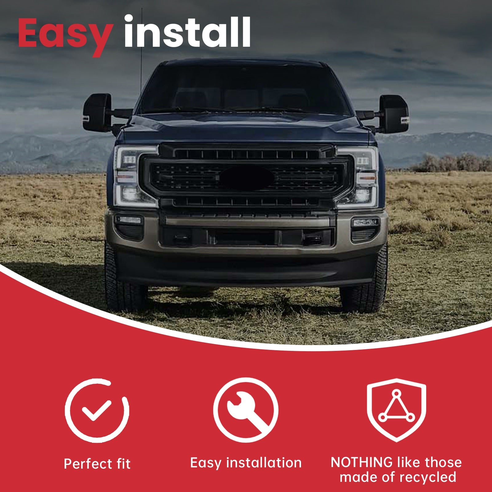 Fits For 2020-2022 Super Duty F-250 F-350 Ford Sport Glossy Black Grille