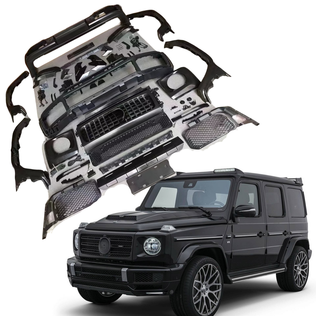 Mercedes G-Class W464 BRABUS B700 Style Wide Body Kit (Without cf hood,roof spoiler, rear spoiler and rear wing) for 2019-2025