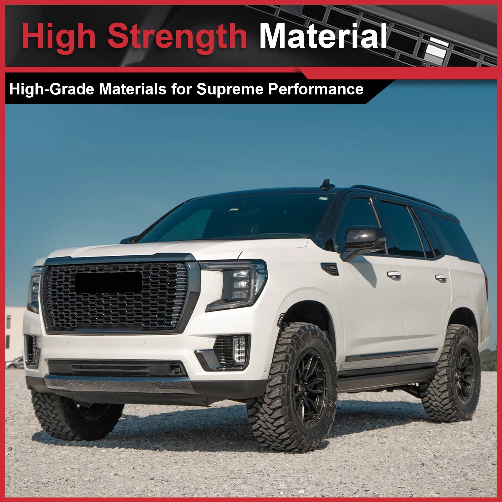 For 2021-2023 GMC Yukon/XL Denali Front Grille Hood Trim Molding Gloss Set 7pcs