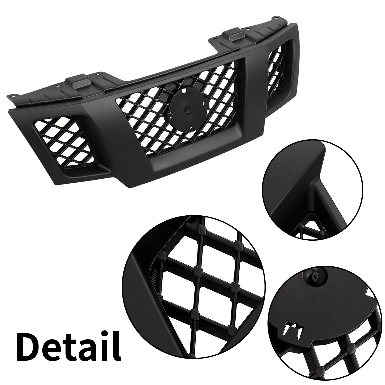 Labwork Front Upper Grille For Nissan Frontier 2009 10-2021 Matte Black ABS