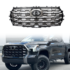 Front Bumper Grille Grill Fit For 2022 2023 2024 Toyota Tundra Platinum Smoked Chrome