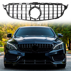 Black Front Bumper Grille For Mercedes Benz W205 C Class C200 C300 2019-21 Grill