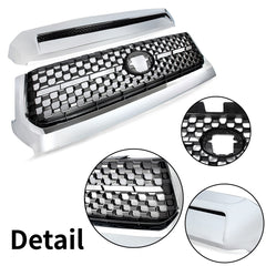 Chrome Front Bumper Grille & Hood Bulge Molding For 2014-2021 Toyota Tundra