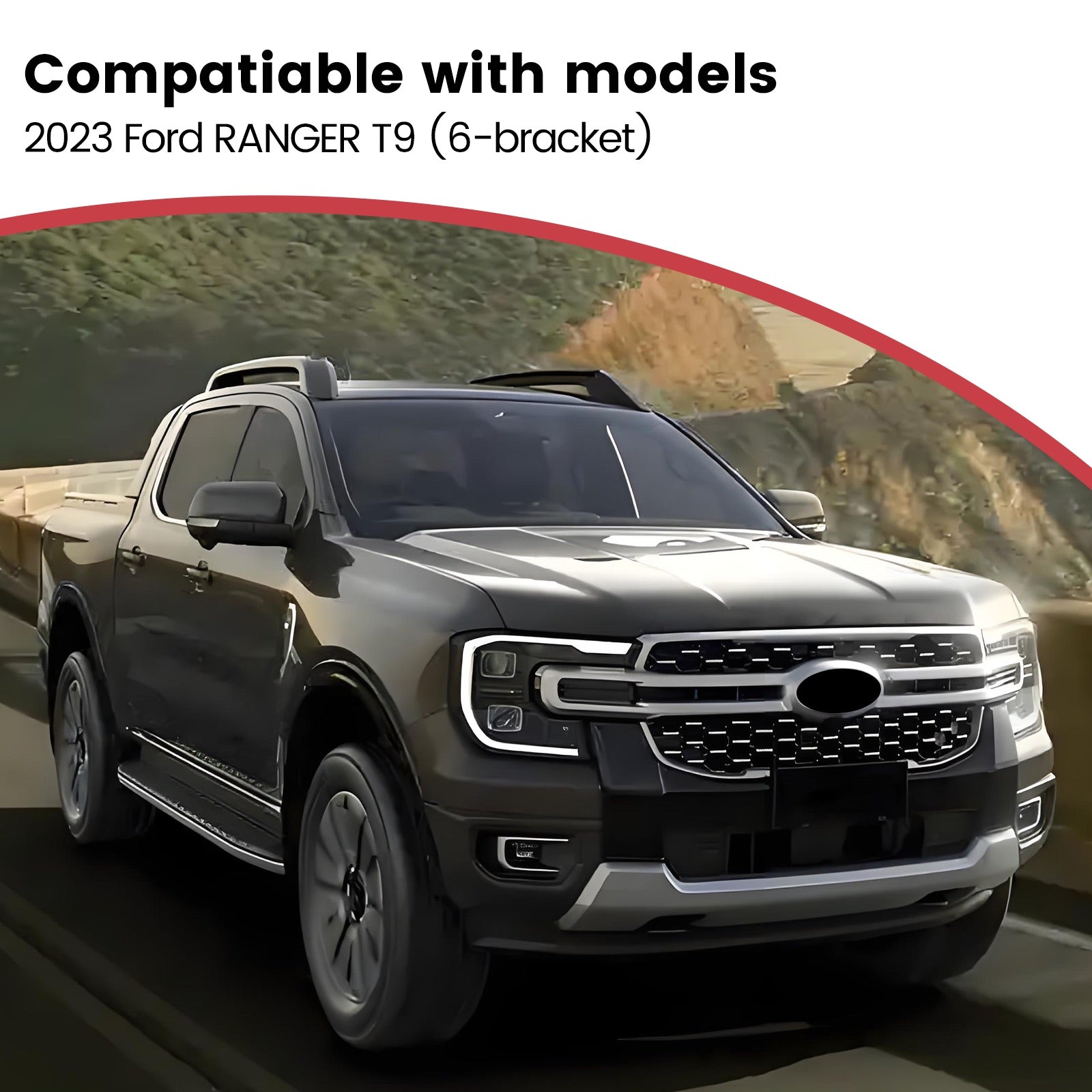 Deployable Electric Running Board Side Steps fit for FORD RANGER T9 2023-2025 (6 Supports)